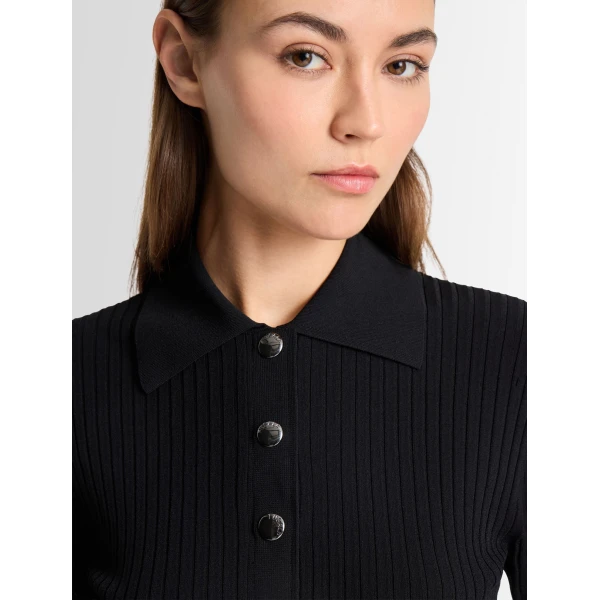 Fusalp Vera Short-Sleeve Polo Shirt in Black, view 5 | Short Sleeved | Coveti