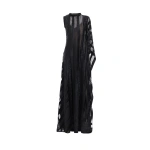 Gemy Maalouf Asymmetrical One-Sleeve Beaded Dress in Black | Evening Gowns | Coveti