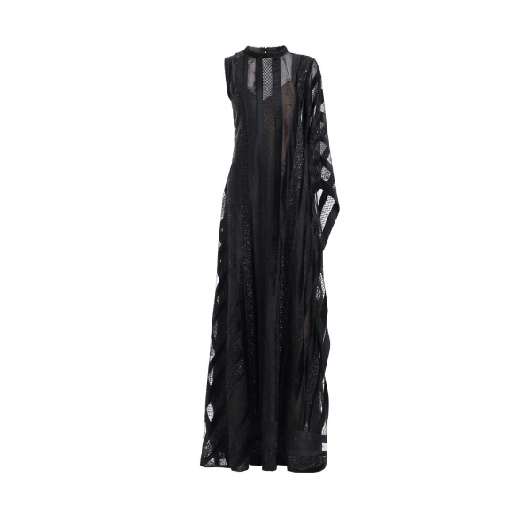 Asymmetrical One-Sleeve Beaded Dress