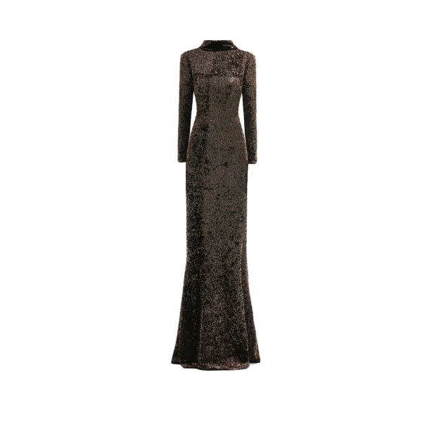 Beaded Open-Back Slim Dress
