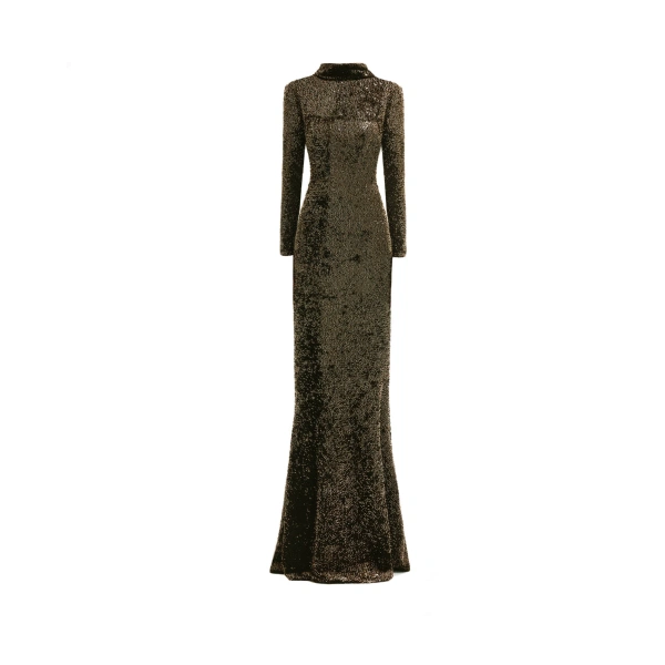 Beaded Open-Back Slim Dress