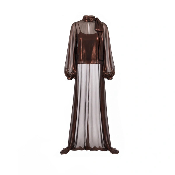 Bishop Sleeve Bow Scarf Blouse
