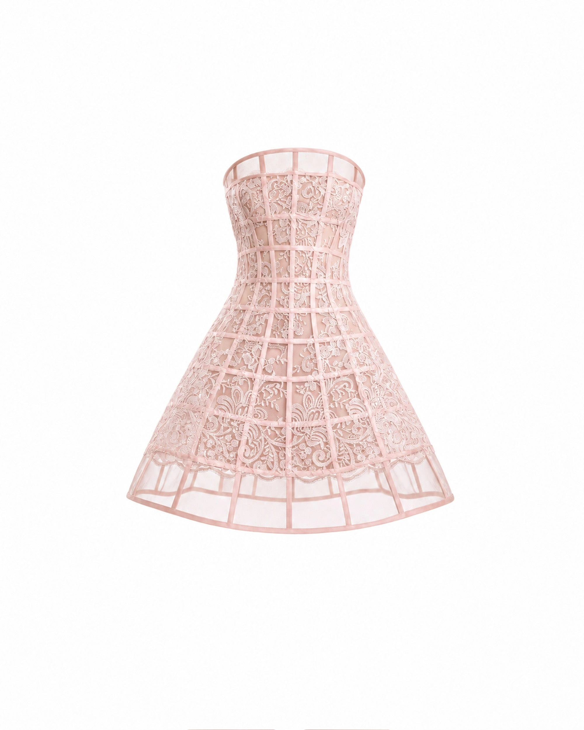 Gemy Maalouf Caged Short Dress in Blush Gemy Maalouf Caged Short Dress in Blush | Mini Dresses | Coveti
