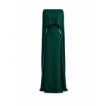 Gemy Maalouf Cape Overlay Dress in Emerald | Evening Gowns | Coveti