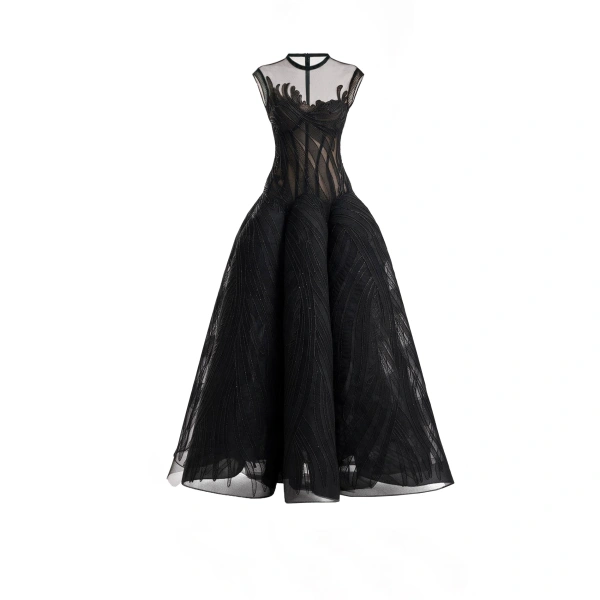 Corseted Sculptural Hip Dress