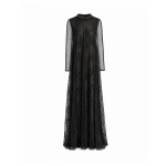 Gemy Maalouf Embroidered Net Lace Dress in Black | Evening Gowns | Coveti