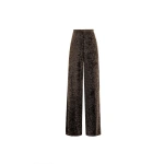 Gemy Maalouf High-Waisted Sculpted Trousers in Brown | Tailored Pants | Coveti