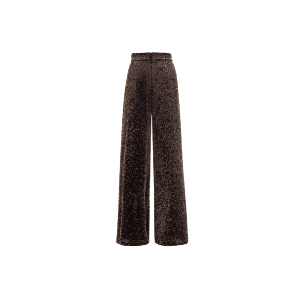 Gemy Maalouf High-Waisted Sculpted Trousers in Brown | Tailored Pants | Coveti, view 5