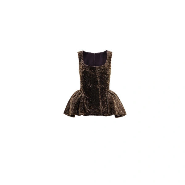 Square-Neck Peplum Top