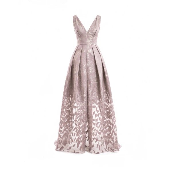 V-Neck Jacquard Dress