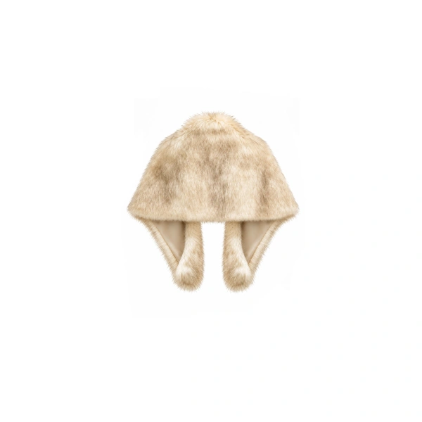 Gemy Maalouf Voluminous Fur Bolero in Beige | Fur Jackets | Coveti, view 6