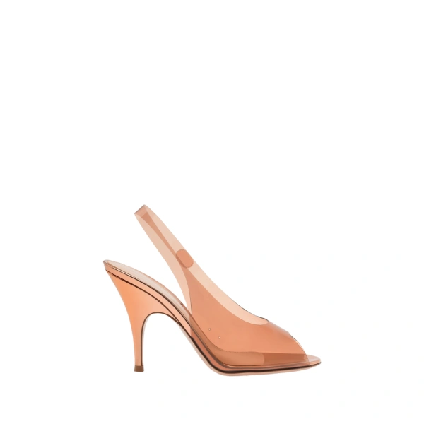 Gianvito Rossi Amelie Slingbacks in Gold Plexi | Slingbacks