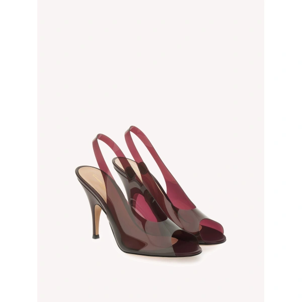 Gianvito Rossi Amelie Slingbacks in Red Plexi, view 2 | Slingbacks