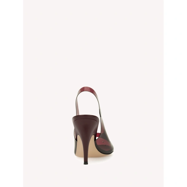 Gianvito Rossi Amelie Slingbacks in Red Plexi, view 4 | Slingbacks