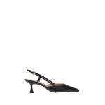 Gianvito Rossi Ascent 55 Slingbacks in Black Leather | Slingbacks