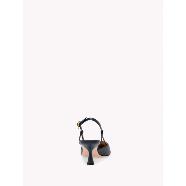 Gianvito Rossi Ascent 55 Slingbacks in Denim Leather, view 4 | Slingbacks