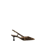 Gianvito Rossi Ascent 55 Slingbacks in Leopard Print Suede | Slingbacks