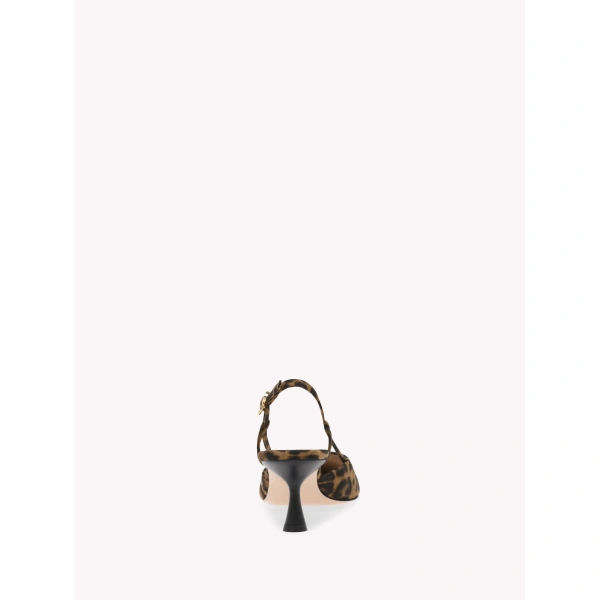 Gianvito Rossi Ascent 55 Slingbacks in Leopard Print Suede, view 4 | Slingbacks