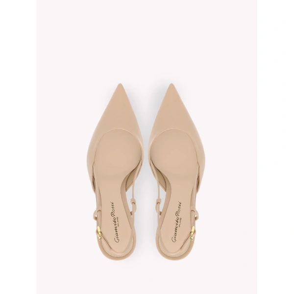 Gianvito Rossi Ascent 55 Slingbacks in Peach Leather, view 3 | Slingbacks