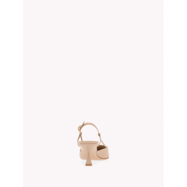 Gianvito Rossi Ascent 55 Slingbacks in Peach Leather, view 4 | Slingbacks