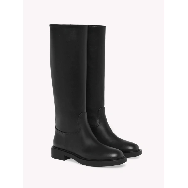 Gianvito Rossi Ascott Knee-High Boots in Black Leather, view 2 | Knee-High Boots