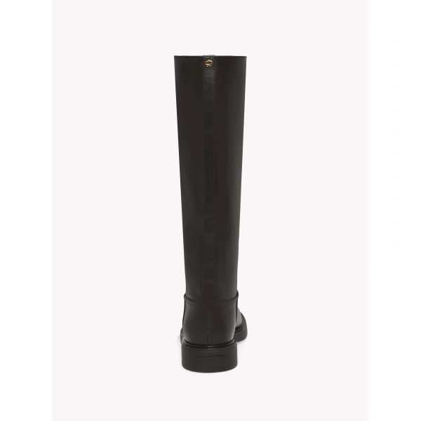 Gianvito Rossi Ascott Knee-High Boots in Mocha Leather, view 4 | Knee-High Boots