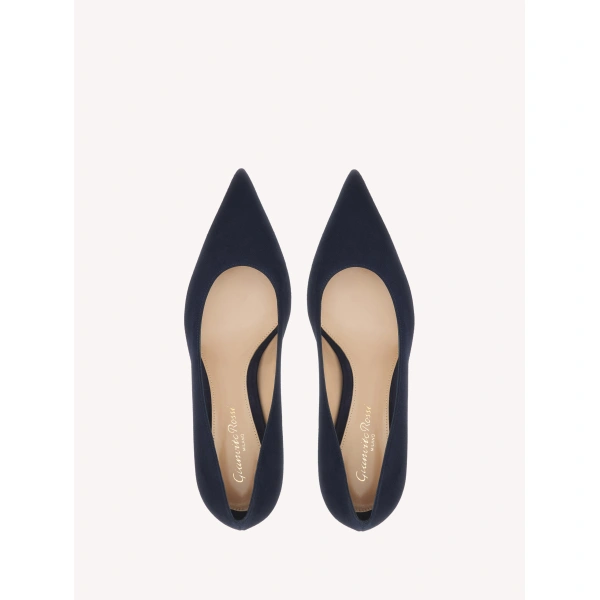 Gianvito Rossi Aylin 45 Pumps in Denim Suede, view 3 | Kitten Heels