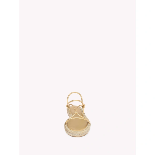 Gianvito Rossi Bali Flat Sandals in Gold Nappa, view 4 | Sandals
