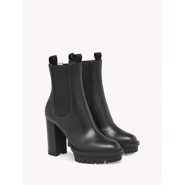 Gianvito Rossi Barry Ankle Boots in Black Leather, view 2 | Ankle Boots