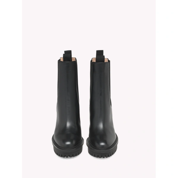 Gianvito Rossi Barry Ankle Boots in Black Leather, view 3 | Ankle Boots