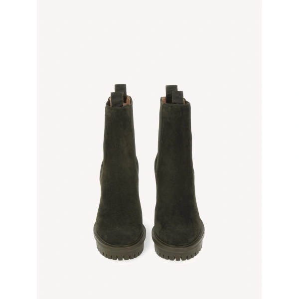 Gianvito Rossi Barry Ankle Boots in Dark Olive, view 3 | Ankle Boots