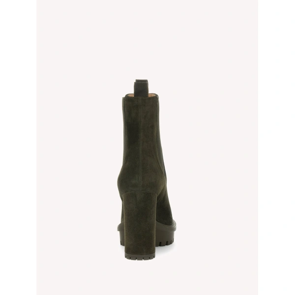 Gianvito Rossi Barry Ankle Boots in Dark Olive, view 4 | Ankle Boots