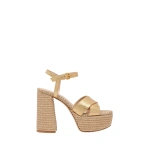 Gianvito Rossi Bebe Platform Sandals in Gold Nappa | Sandals