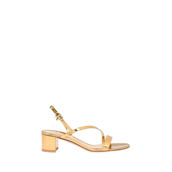 Gianvito Rossi Betsey Sandals in Gold Leather | Sandals
