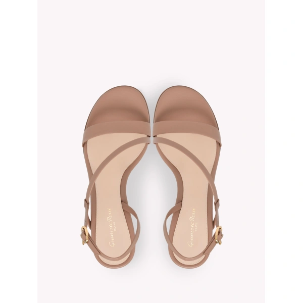 Gianvito Rossi Betsey Sandals in Praline Nappa, view 3 | Sandals