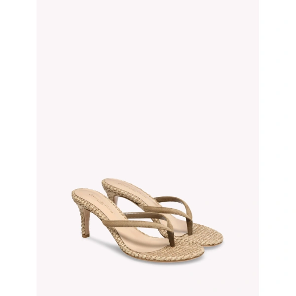 Gianvito Rossi Calypso Thong Sandals in Brown Suede, view 2 | Sandals