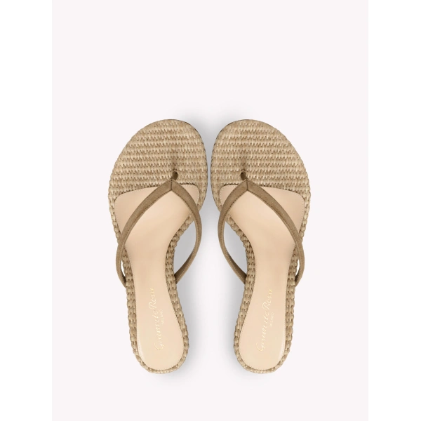 Gianvito Rossi Calypso Thong Sandals in Brown Suede, view 3 | Sandals