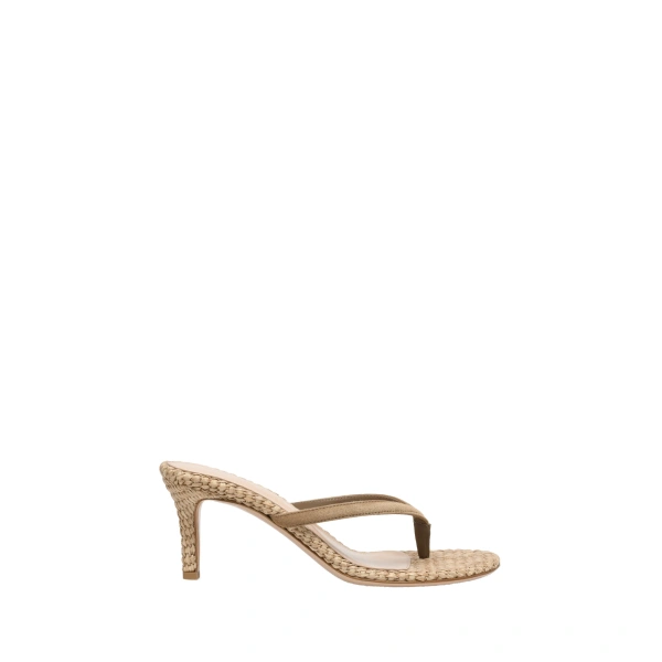 Gianvito Rossi Calypso Thong Sandals in Brown Suede | Sandals
