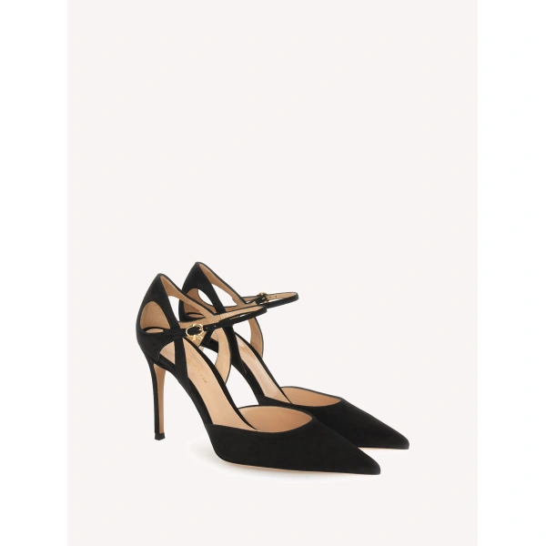 Gianvito Rossi Charlotte Pumps in Black Suede, view 2 | Pumps
