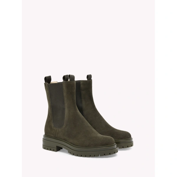 Gianvito Rossi Chester Ankle Boots in Dark Olive, view 2 | Ankle Boots