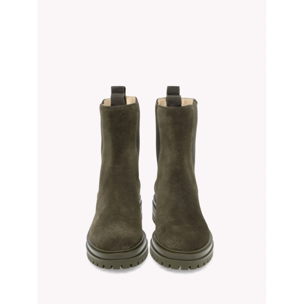 Gianvito Rossi Chester Ankle Boots in Dark Olive, view 3 | Ankle Boots