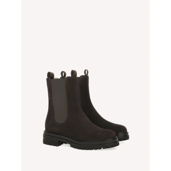 Gianvito Rossi Chester Ankle Boots in Mocha Suede, view 2 | Ankle Boots