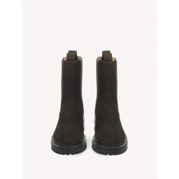 Gianvito Rossi Chester Ankle Boots in Mocha Suede, view 3 | Ankle Boots