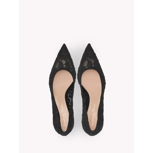 Gianvito Rossi Claudia 85 Pumps in Black Lace, view 3 | Pumps