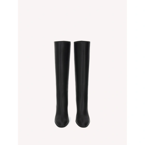 Gianvito Rossi Dana Knee-High Boots in Black Leather, view 3 | Knee-High Boots