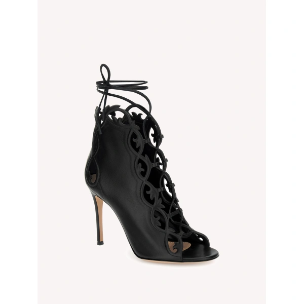 Gianvito Rossi Eden Ankle Boots in Black Nappa, view 2 | Ankle Boots