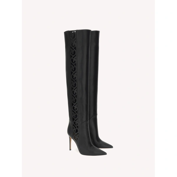Gianvito Rossi Eden Over-the-Knee Boots in Black Nappa, view 2 | Boots