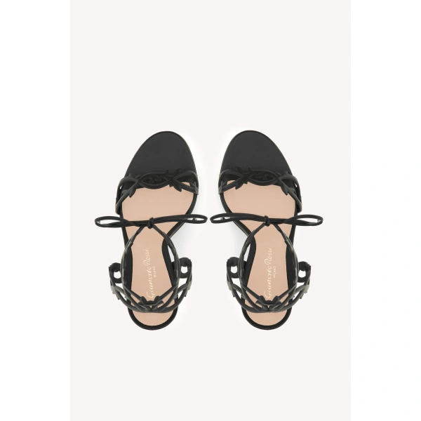 Gianvito Rossi Eden Sandals in Black Nappa, view 3 | Sandals