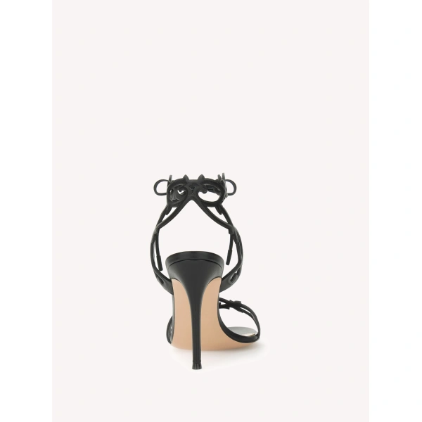 Gianvito Rossi Eden Sandals in Black Nappa, view 4 | Sandals