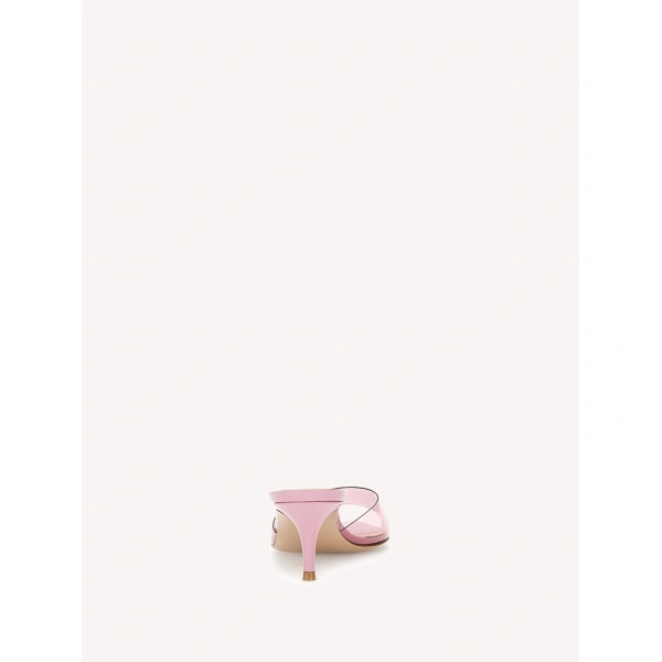 Gianvito Rossi Elle 55 Mules in Pink Plexi, view 4 | Mules